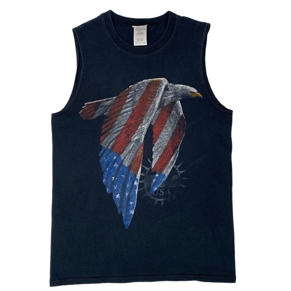 American Eagle Biker Sleeveless VTG Shirt Adult Size Small